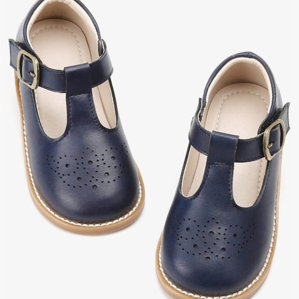 Kiderence Toddler Little Girls Mary Jane Dress Shoes School Oxford blue